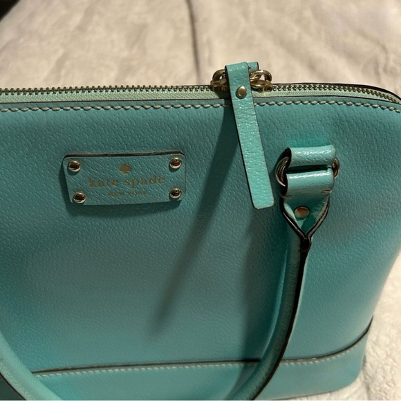 Kate Spade Tiffany Blue Leather Wellesley Rachelle Satchel - Picture 4 of 7